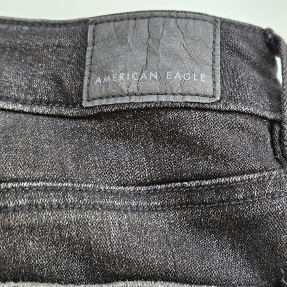 American Eagle Jean Womens US 8 Black High Rise Jeggings Stretch Studs Punk Goth - Picture 13 of 16